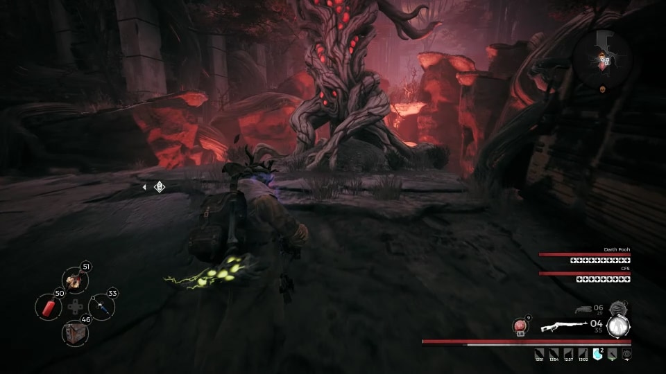 Approaching the The Wailing Tree, while wearing the Twisted Mask in the event of the same name in the video game, Remnant: From the Ashes.