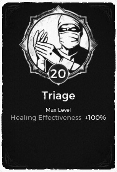The Triage passive trait at level 20, in the video game Remnant: From the Ashes.