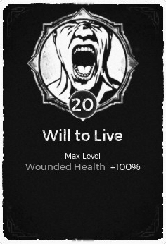 The Will To Live passive trait at level 20 in Remnant: From the Ashes.